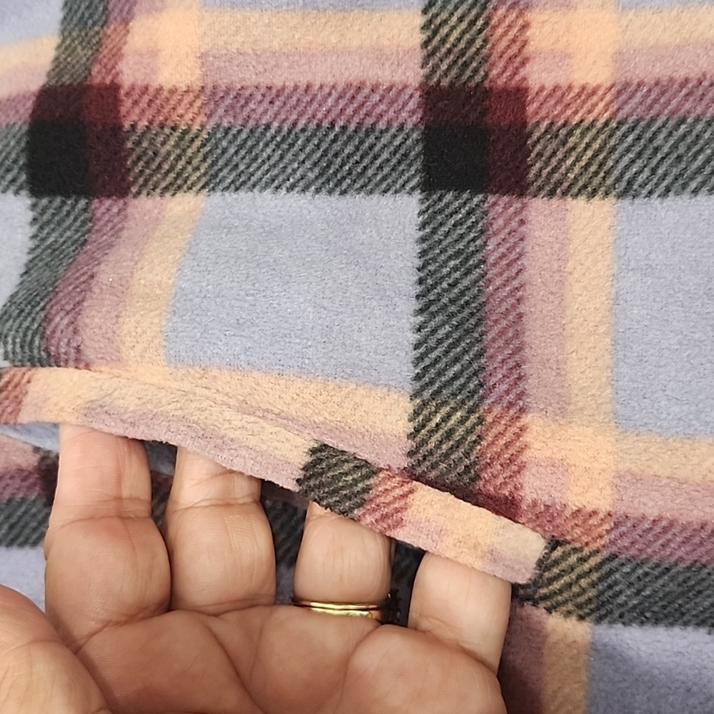 Sage Ladie's Plush Plaid Shirt Jacket In Purple. M - Picture 11 of 14
